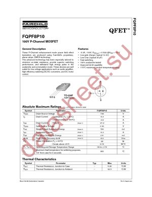 FQPF8P10 datasheet  